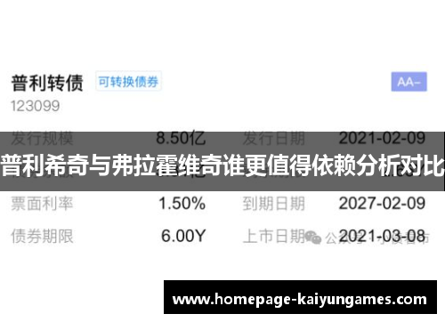 普利希奇与弗拉霍维奇谁更值得依赖分析对比